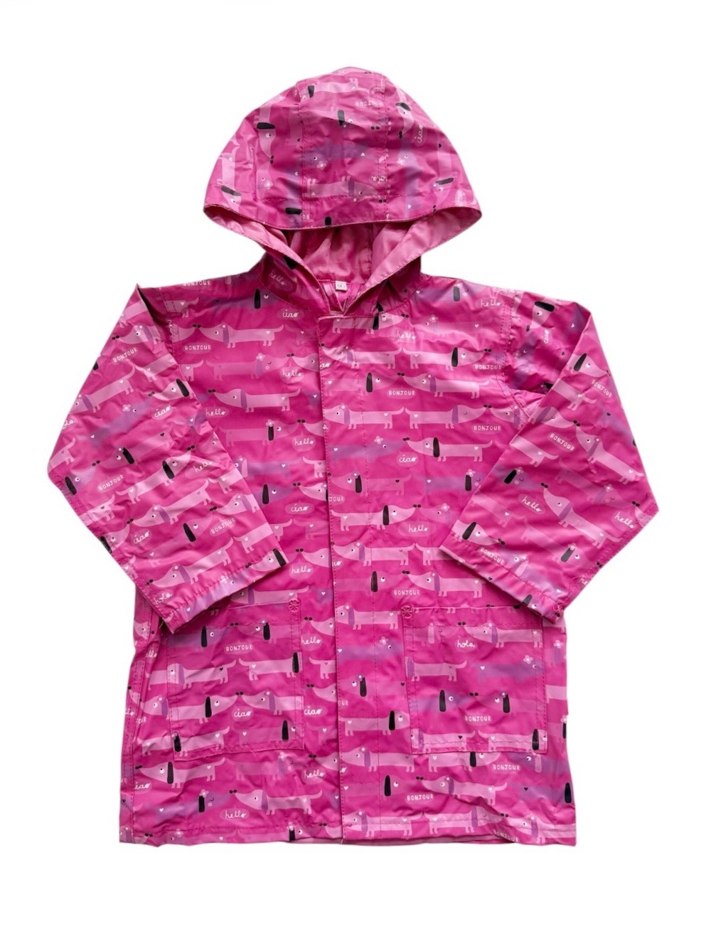 Magnificent Baby Pink Dachshund Print Rain Coat 4T